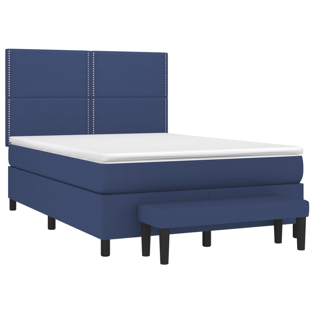 Giroletto a Molle con Materasso Blu 140x200 cm in Tessuto | homemem39