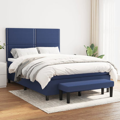 Giroletto a Molle con Materasso Blu 140x200 cm in Tessuto | homemem39