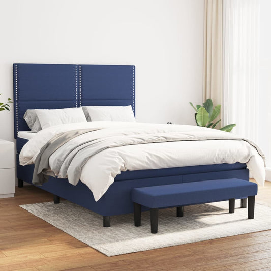 Giroletto a Molle con Materasso Blu 140x200 cm in Tessuto | homemem39