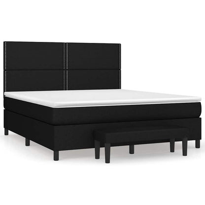 Giroletto a Molle con Materasso Nero 160x200 cm in Tessuto | homemem39