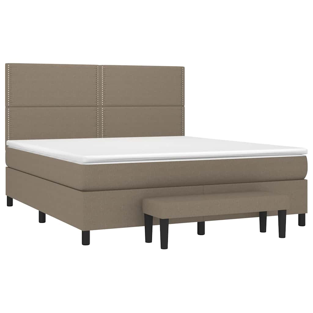Giroletto a Molle con Materasso Tortora 180x200 cm in Tessuto | homemem39