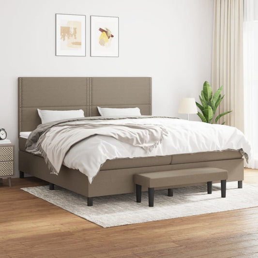 Giroletto a Molle con Materasso Tortora 200x200 cm in Tessuto | homemem39
