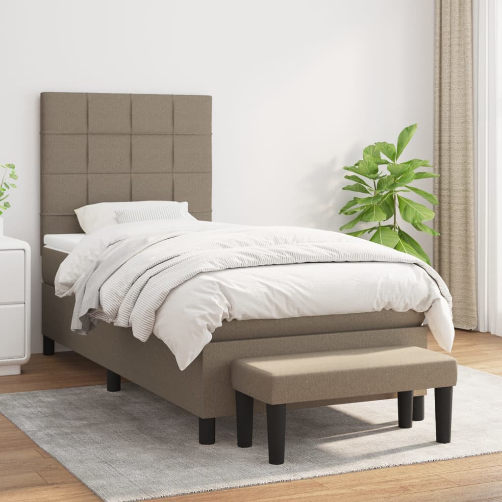 Giroletto a Molle con Materasso Tortora 80x200 cm inTessuto | homemem39