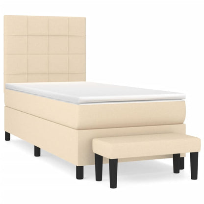 Giroletto a Molle con Materasso Crema 90x200 cm inTessuto | homemem39