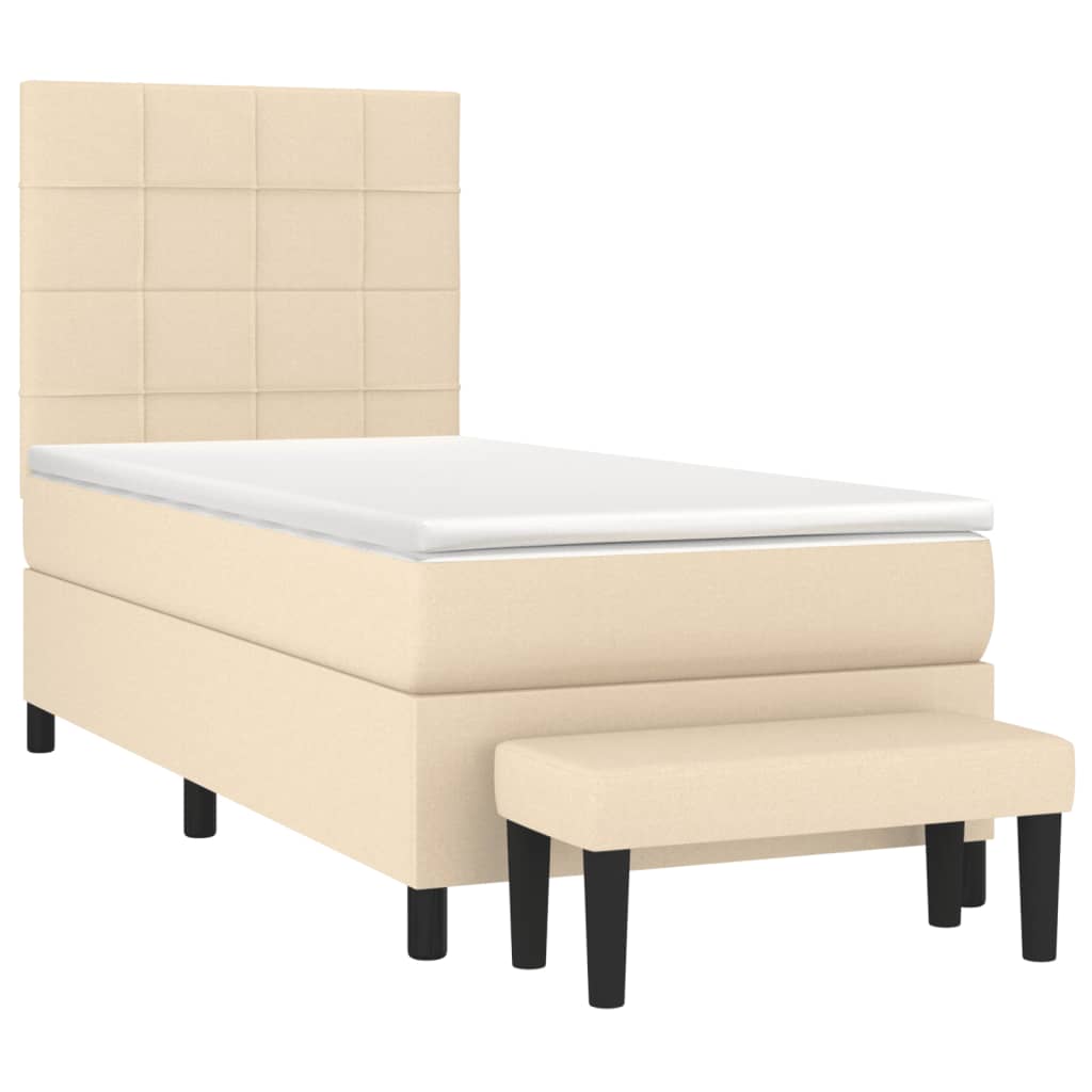 Giroletto a Molle con Materasso Crema 90x200 cm inTessuto | homemem39
