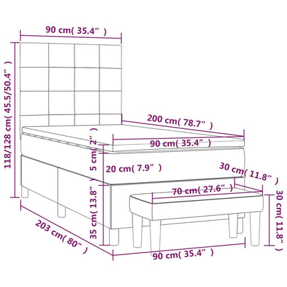 Giroletto a Molle con Materasso Crema 90x200 cm inTessuto | homemem39