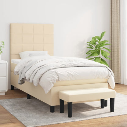 Giroletto a Molle con Materasso Crema 90x200 cm inTessuto | homemem39