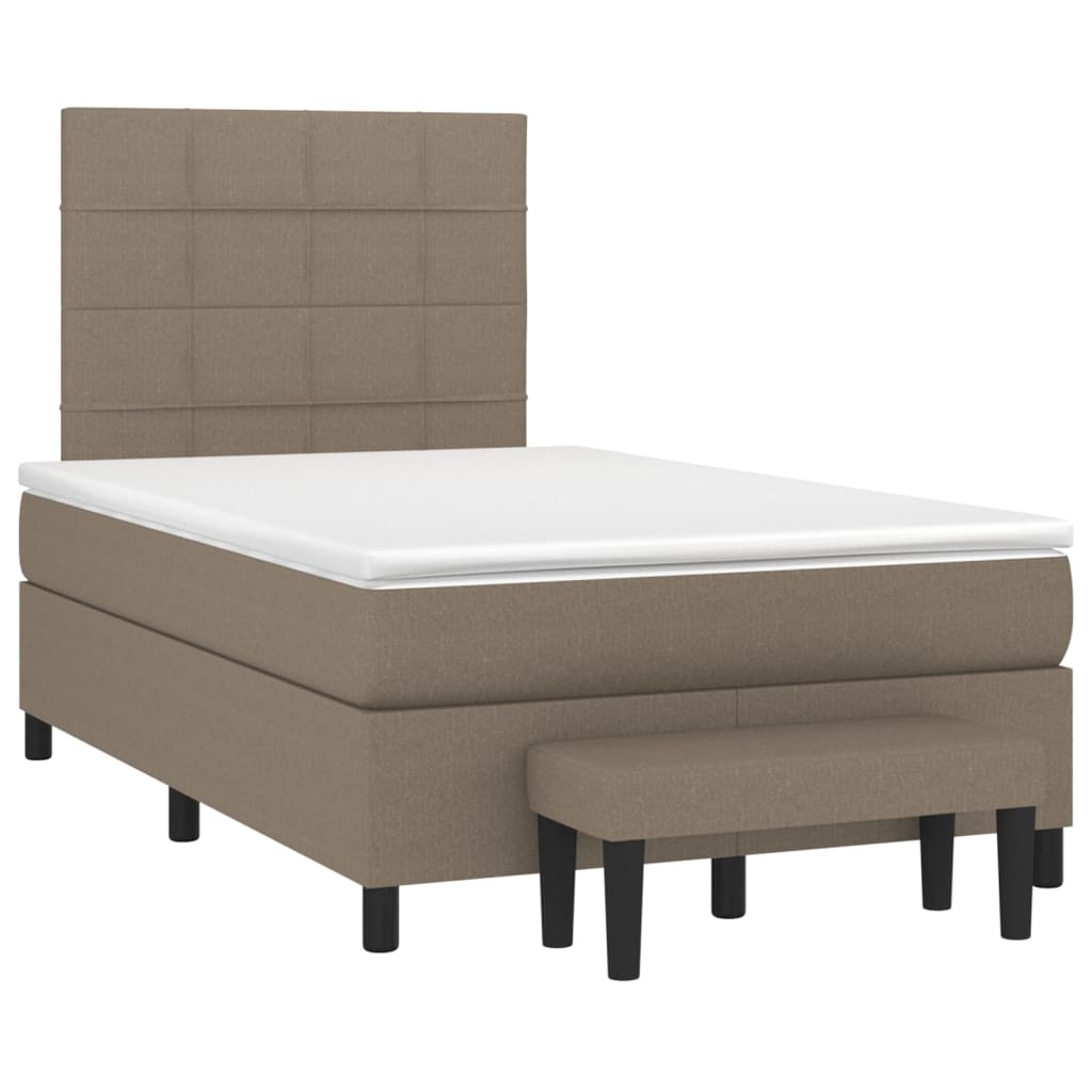 Giroletto a Molle con Materasso Tortora 120x200 cm in Tessuto | homemem39