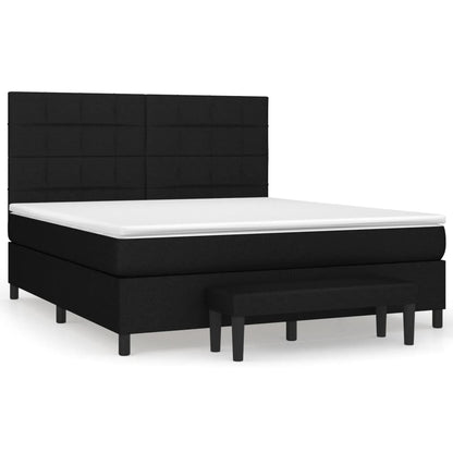Giroletto a Molle con Materasso Nero 160x200 cm in Tessuto | homemem39