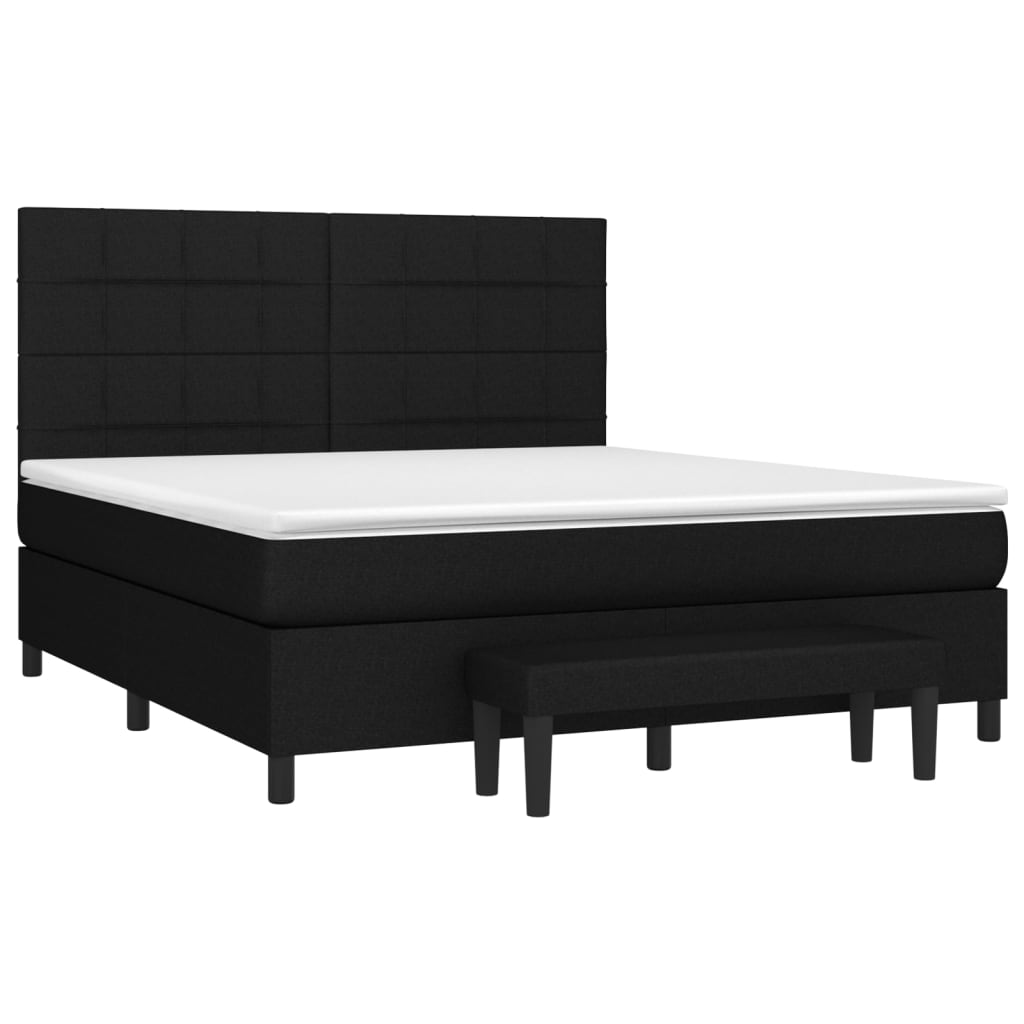 Giroletto a Molle con Materasso Nero 160x200 cm in Tessuto | homemem39