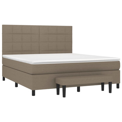 Giroletto a Molle con Materasso Tortora 180x200 cm in Tessuto | homemem39