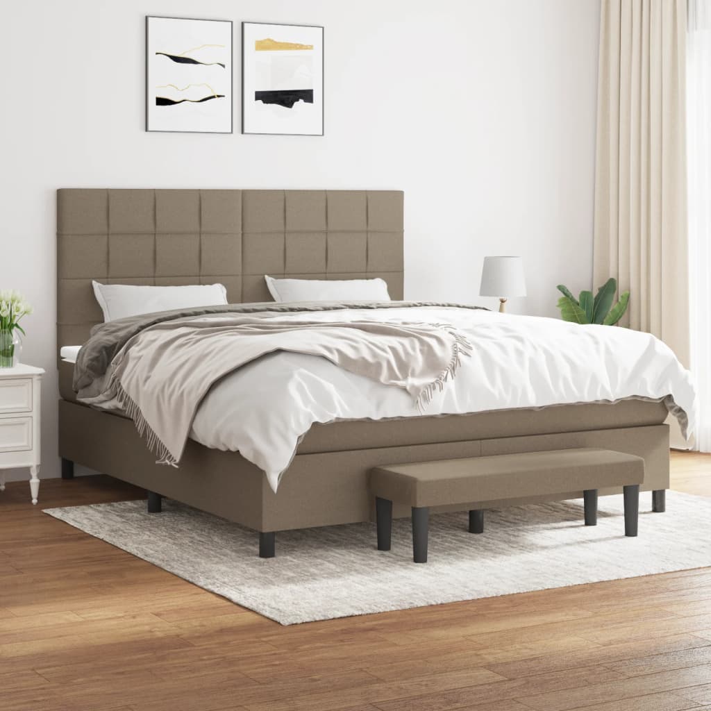 Giroletto a Molle con Materasso Tortora 180x200 cm in Tessuto | homemem39