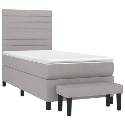 Giroletto a Molle con Materasso Grigio Chiaro 80x200 cm Tessuto