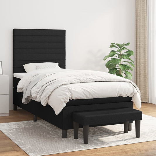 Giroletto a Molle con Materasso Nero 90x190 cm in Tessuto | homemem39