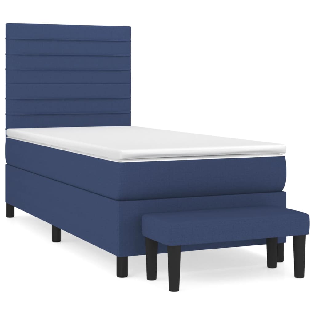 Giroletto a Molle con Materasso Blu 90x200 cm inTessuto | homemem39