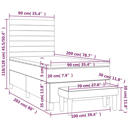 Giroletto a Molle con Materasso Blu 90x200 cm inTessuto | homemem39