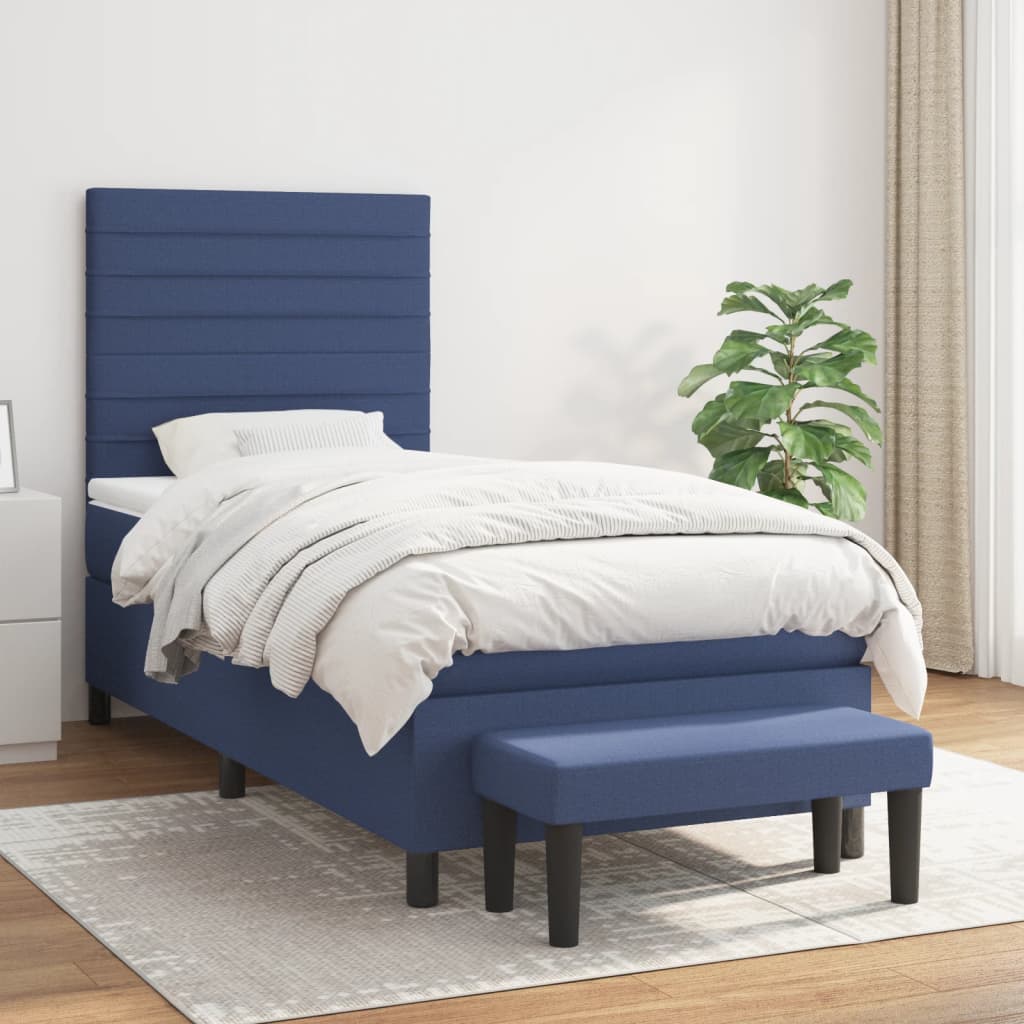 Giroletto a Molle con Materasso Blu 90x200 cm inTessuto | homemem39