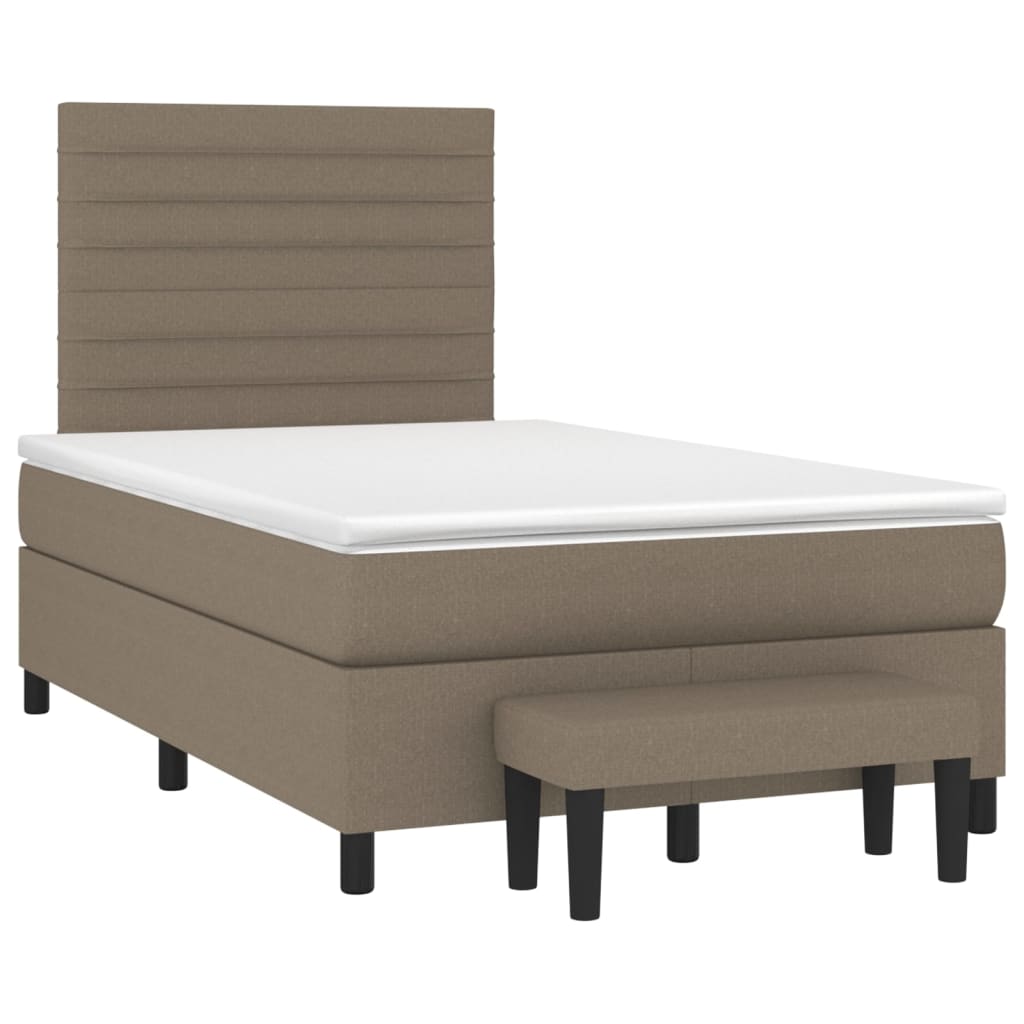 Giroletto a Molle con Materasso Tortora 120x200 cm in Tessuto | homemem39