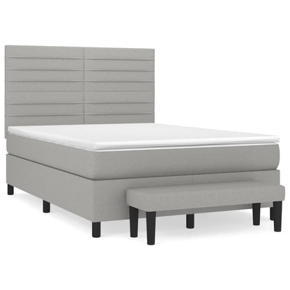 Giroletto a Molle con Materasso Grigio Chiaro 140x190cm Tessuto | homemem39