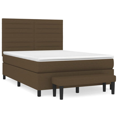Giroletto a Molle con Materasso Marrone Scuro 140x190cm Tessuto | homemem39