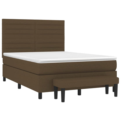 Giroletto a Molle con Materasso Marrone Scuro 140x190cm Tessuto | homemem39