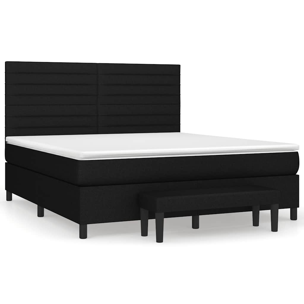 Giroletto a Molle con Materasso Nero 160x200 cm in Tessuto | homemem39