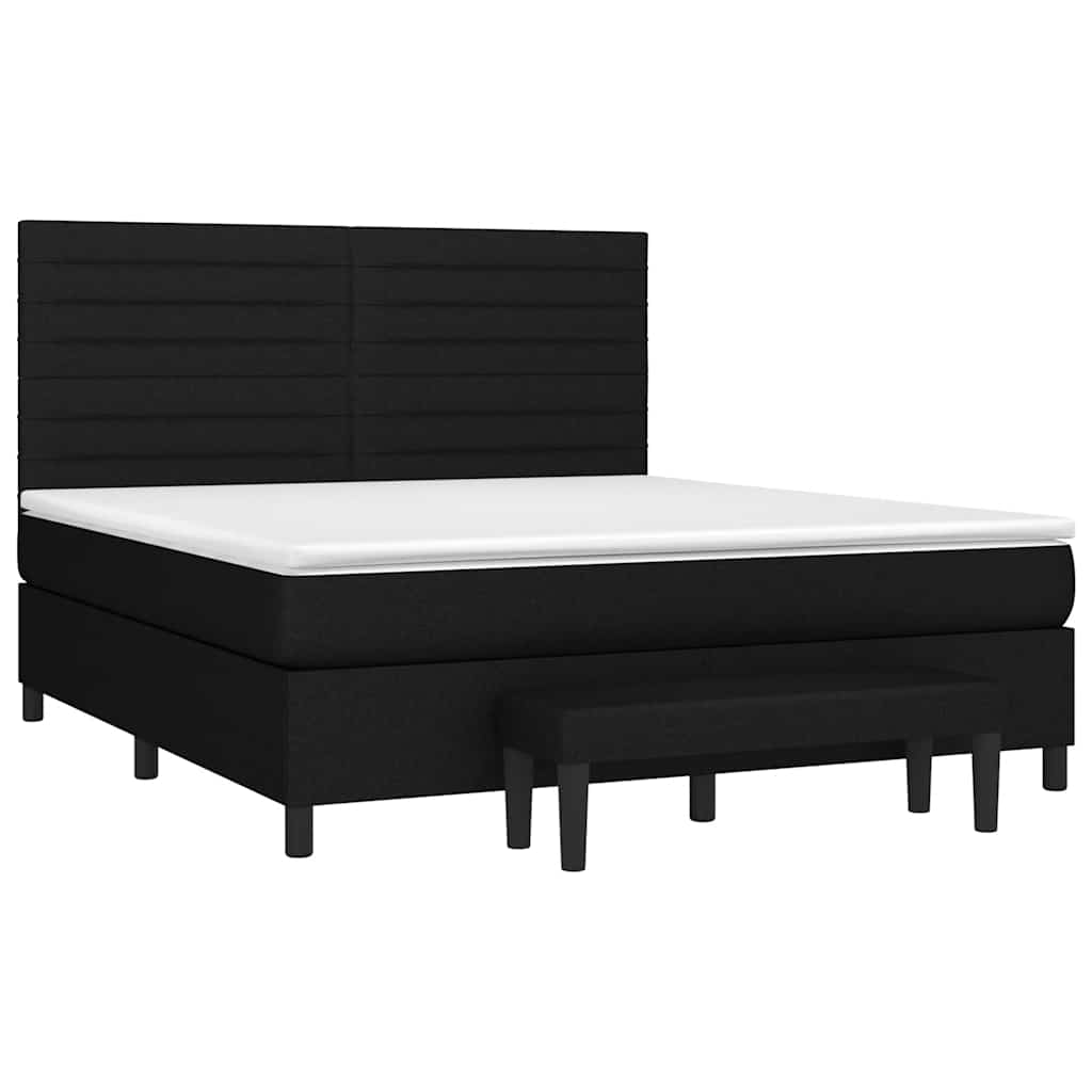 Giroletto a Molle con Materasso Nero 160x200 cm in Tessuto | homemem39