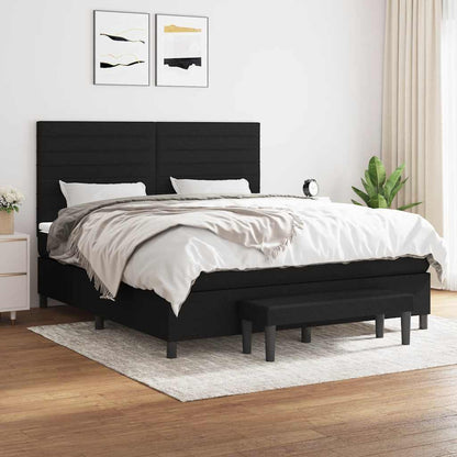 Giroletto a Molle con Materasso Nero 160x200 cm in Tessuto | homemem39