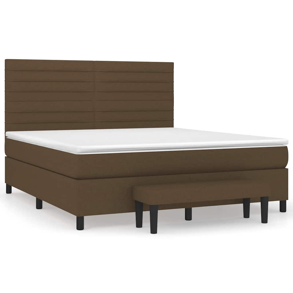 Giroletto a Molle con Materasso Marrone Scuro 180x200cm Tessuto | homemem39