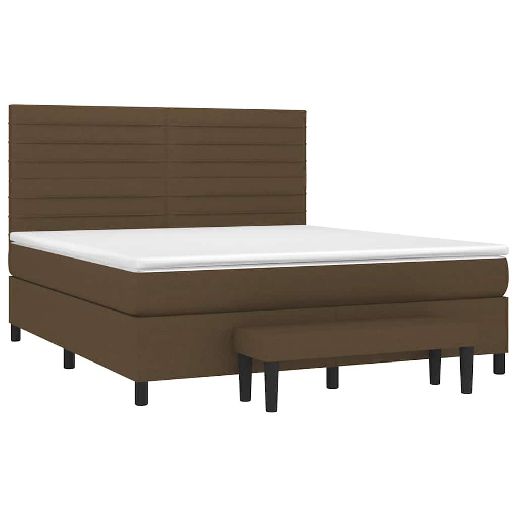 Giroletto a Molle con Materasso Marrone Scuro 180x200cm Tessuto | homemem39