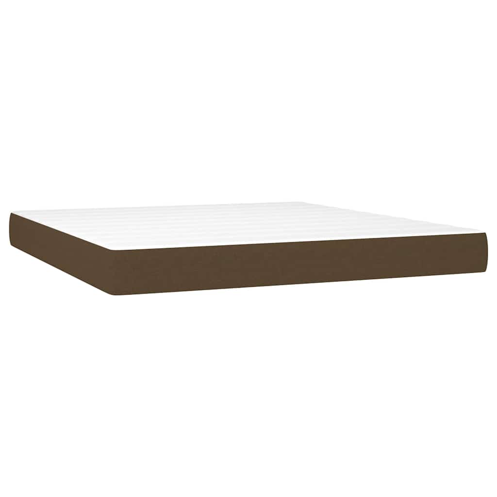 Giroletto a Molle con Materasso Marrone Scuro 180x200cm Tessuto | homemem39