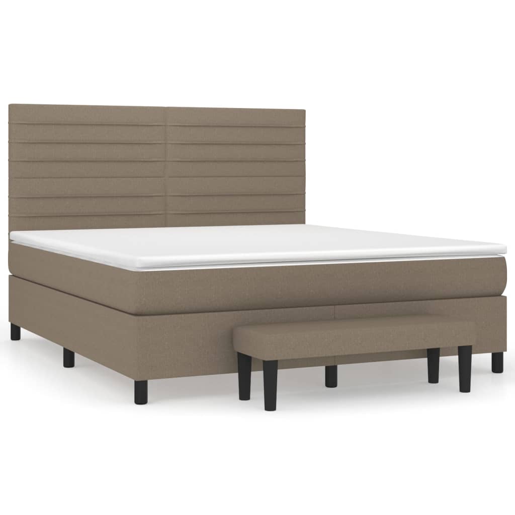 Giroletto a Molle con Materasso Tortora 180x200 cm in Tessuto | homemem39
