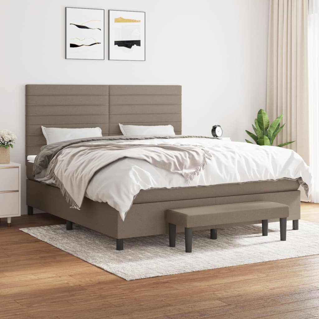Giroletto a Molle con Materasso Tortora 180x200 cm in Tessuto | homemem39