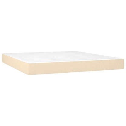 Giroletto a Molle con Materasso Crema 180x200 cm in Tessuto | homemem39
