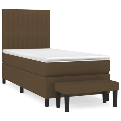 Giroletto a Molle con Materasso Marrone Scuro 80x200 cm Tessuto | homemem39