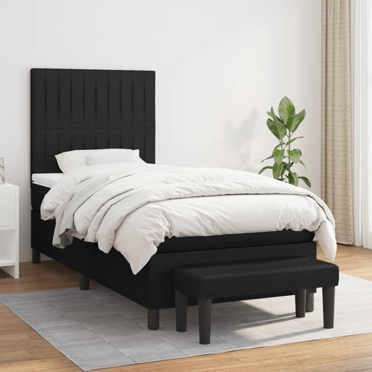 Giroletto a Molle con Materasso Nero 90x190 cm in Tessuto | homemem39