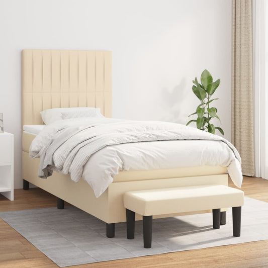 Giroletto a Molle con Materasso Crema 90x200 cm inTessuto | homemem39