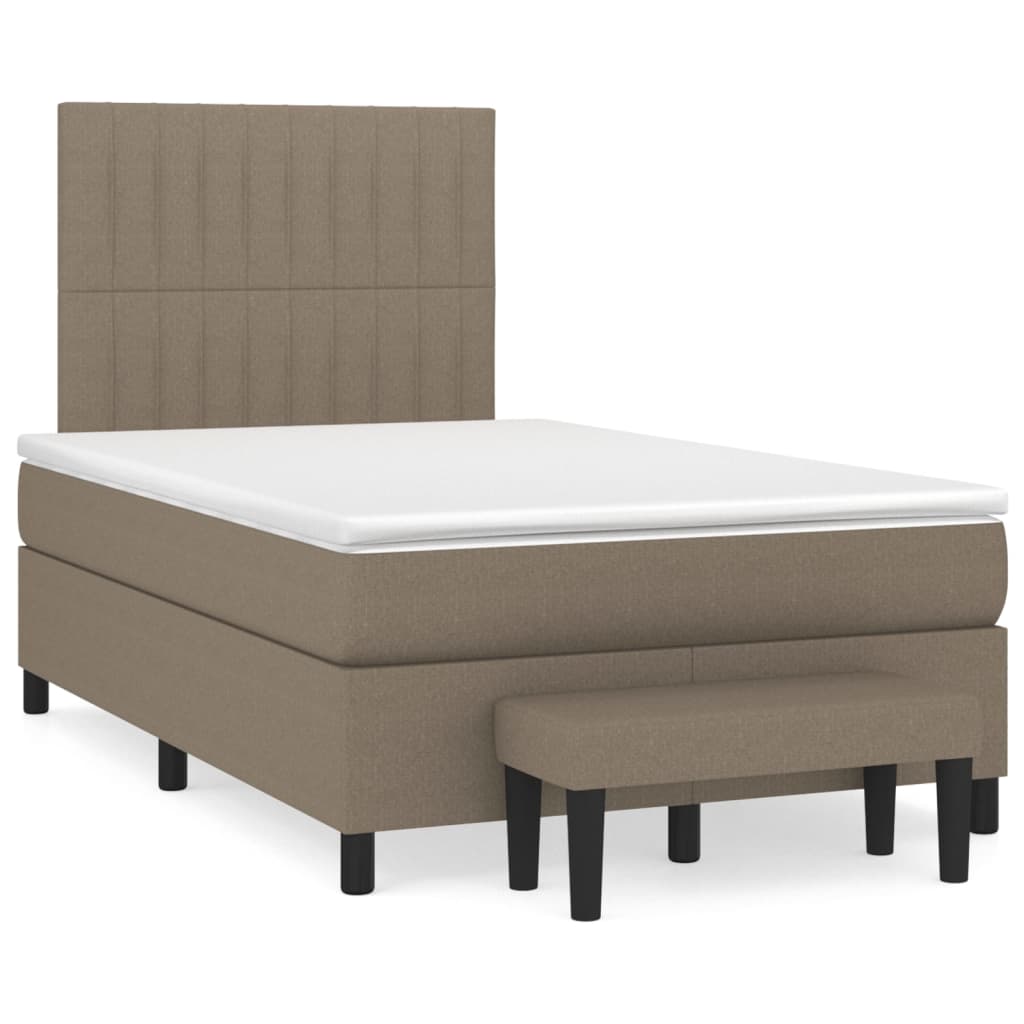 Giroletto a Molle con Materasso Tortora 120x200 cm in Tessuto | homemem39