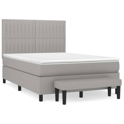 Giroletto a Molle con Materasso Grigio Chiaro 140x190cm Tessuto | homemem39