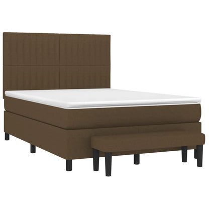 Giroletto a Molle con Materasso Marrone Scuro 140x190cm Tessuto | homemem39