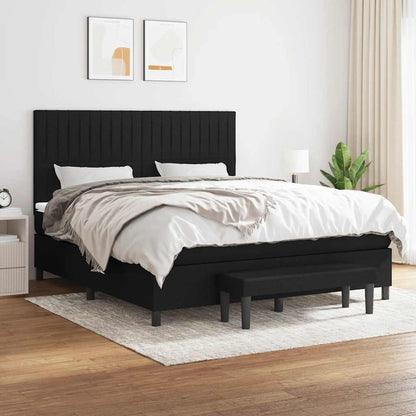 Giroletto a Molle con Materasso Nero 160x200 cm in Tessuto | homemem39