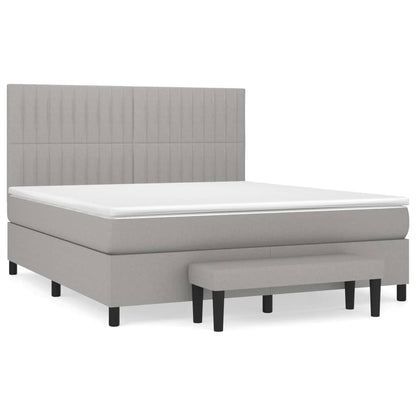 Giroletto a Molle con Materasso Grigio Chiaro180x200 cm Tessuto