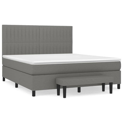 Giroletto a Molle con Materasso Grigio Scuro 180x200 cm Tessuto