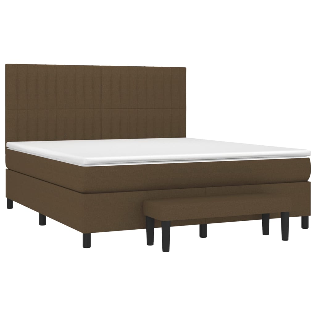 Giroletto a Molle con Materasso Marrone Scuro 180x200cm Tessuto | homemem39