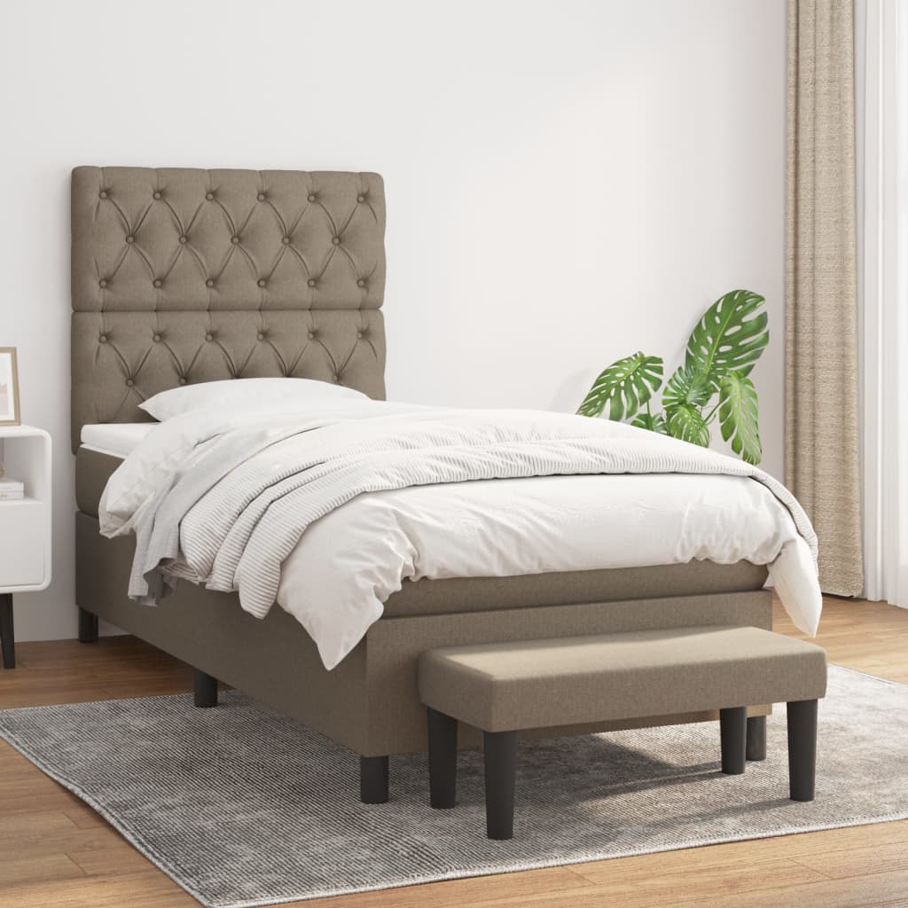 Giroletto a Molle con Materasso Tortora 80x200 cm inTessuto | homemem39
