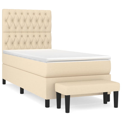 Giroletto a Molle con Materasso Crema 90x200 cm inTessuto | homemem39