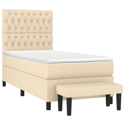 Giroletto a Molle con Materasso Crema 90x200 cm inTessuto | homemem39