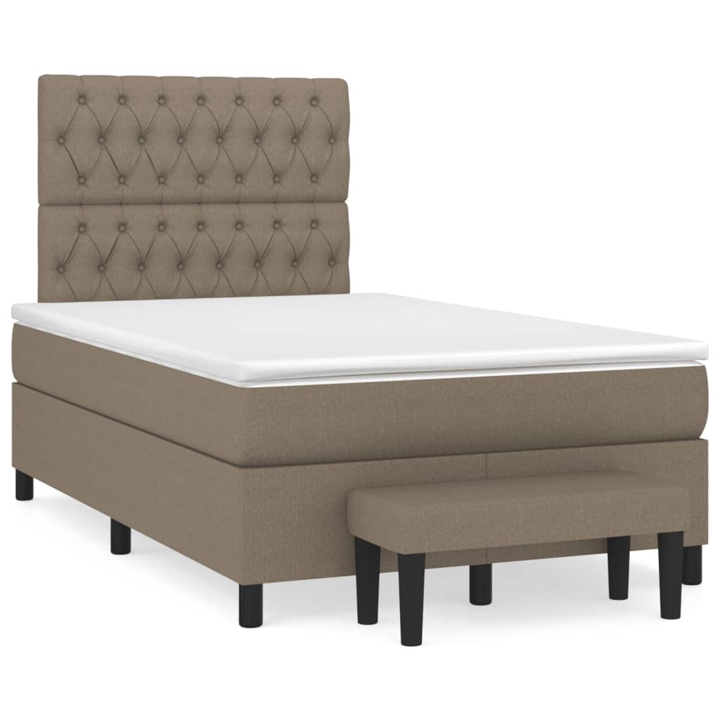 Giroletto a Molle con Materasso Tortora 120x200 cm in Tessuto | homemem39