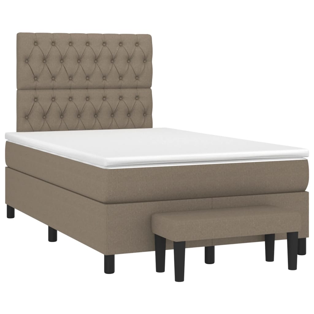 Giroletto a Molle con Materasso Tortora 120x200 cm in Tessuto | homemem39