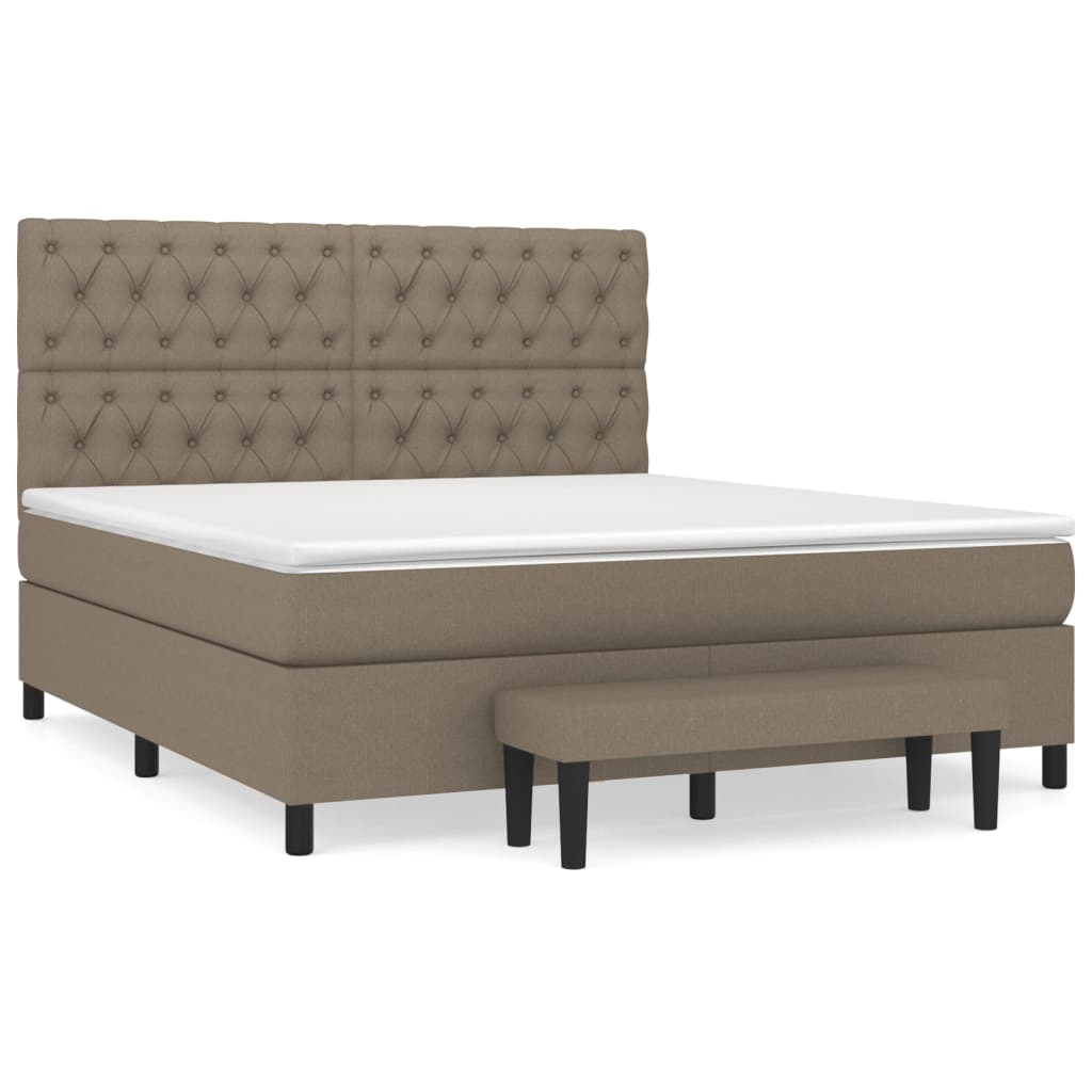 Giroletto a Molle con Materasso Tortora 160x200 cm in Tessuto | homemem39